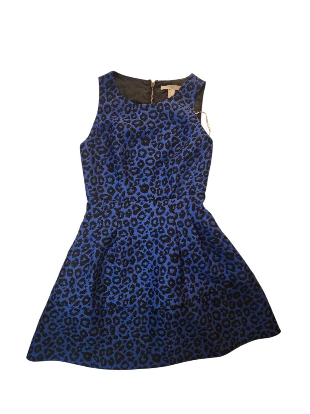 Forever 21 Contemporary Dress Leopard Print Navy Blue Black Size S Sleeveless